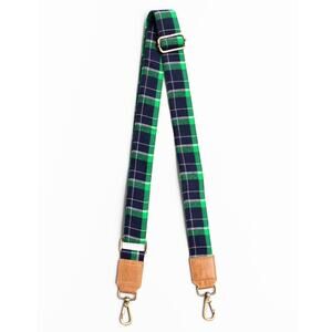 Preppy Navy Green White Plaid Adjustable Crossbody Purse Bag Strap